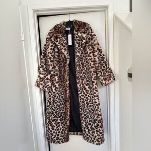 Leopard Print Teddy Coat - Faux Fur Long Women’s Jacket